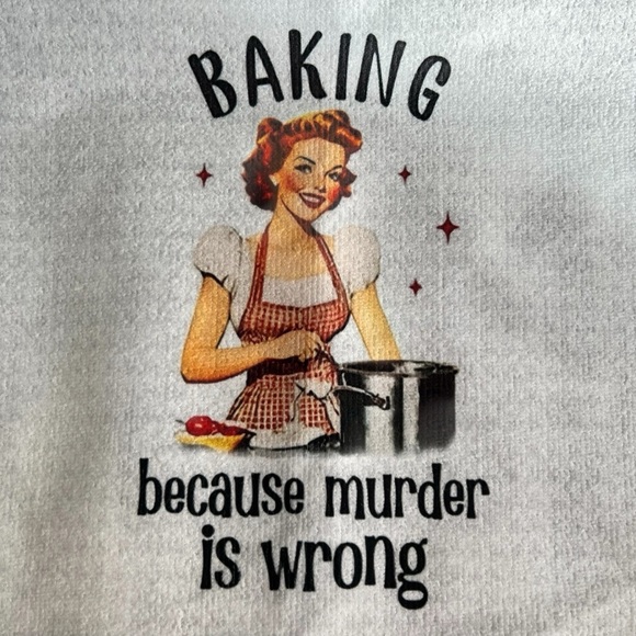 Funny Retro Baking Kitchen Towel - Picture 1 of 2